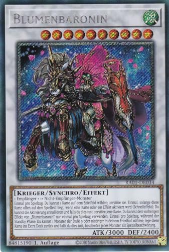 RA01-DE034 - Blumenbaronin - Platinum Secret Rare - 1. Auflage - DEUTSCH - 25th Anniversary Rarity Collection - mit LMS Trading Fieldcenter-Karte Yugioh RA01-DE034 - Blumenbaronin - Platinum Secret Rare - 1. Auflage - DEUTSCH - 25th Anniversary Rarity Collection - mit LMS Trading Fieldcenter-Karte Yugioh von LMS Trading