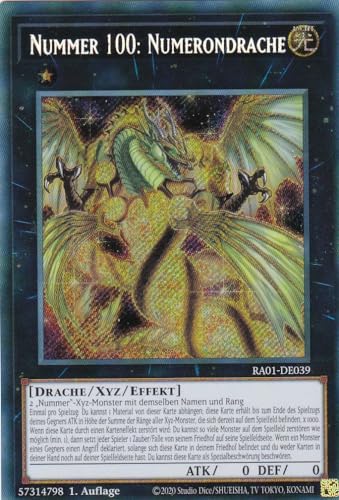 RA01-DE039 - Nummer 100: Numerondrache - Secret Rare - 1. Auflage - DEUTSCH - 25th Anniversary Rarity Collection - mit LMS Trading Fieldcenter-Karte Yugioh von LMS Trading