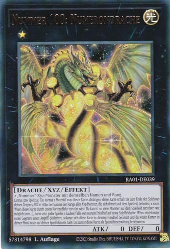 RA01-DE039 - Nummer 100: Numerondrache - Ultra Rare - 1. Auflage - DEUTSCH - 25th Anniversary Rarity Collection - mit LMS Trading Fieldcenter-Karte Yugioh von LMS Trading