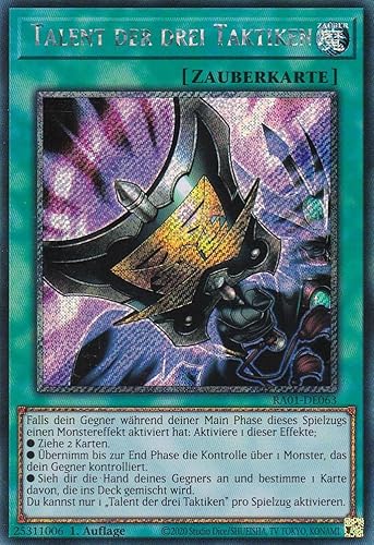RA01-DE063 - Talent der DREI Taktiken - Platinum Secret Rare - 1. Auflage - DEUTSCH - 25th Anniversary Rarity Collection - mit LMS Trading Fieldcenter-Karte Yugioh RA01-DE063 - Talent der DREI Taktiken - Platinum Secret Rare - 1. Auflage - DEUTSCH - 25th Anniversary Rarity Collection - mit LMS Trading Fieldcenter-Karte Yugioh von LMS Trading