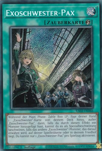 RA02-DE066 - Exoschwester-Pax - Secret Rare - 1. Auflage - Deutsch - 25th Anniversary Rarity Collection II - mit LMS Trading Fieldcenter-Karte Yugioh RA02-DE066 - Exoschwester-Pax - Secret Rare - 1. Auflage - Deutsch - 25th Anniversary Rarity Collection II - mit LMS Trading Fieldcenter-Karte Yugioh von LMS Trading