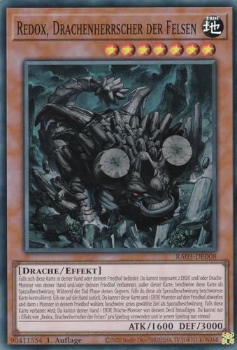 RA03-DE008 - Redox, Drachenherrscher der Felsen - Super Rare - Deutsch - 1. Auflage - Quarter Century Bonanza - mit LMS Trading Fieldcenter-Karte Yugioh RA03-DE008 - Redox, Drachenherrscher der Felsen - Super Rare - Deutsch - 1. Auflage - Quarter Century Bonanza - mit LMS Trading Fieldcenter-Karte Yugioh von LMS Trading
