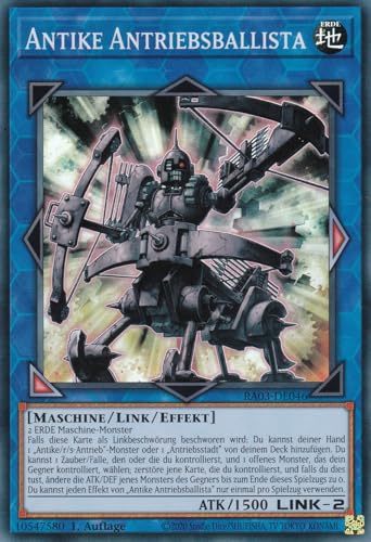 RA03-DE046 - Antike Antriebsballista - Super Rare - Deutsch - 1. Auflage - Quarter Century Bonanza - mit LMS Trading Fieldcenter-Karte Yugioh von LMS Trading