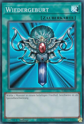 RA03-DE052 - Wiedergeburt - Super Rare - Deutsch - 1. Auflage - Quarter Century Bonanza - mit LMS Trading Fieldcenter-Karte Yugioh von LMS Trading