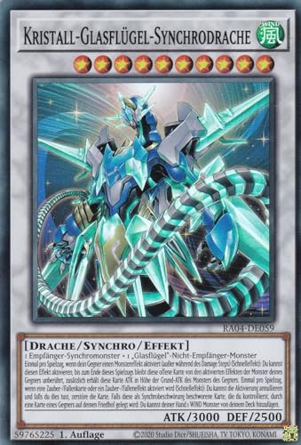 RA04-DE059 - Kristall-Glasflügel-Synchrodrache - Super Rare - Deutsch - 1. Auflage - Quarter Century Stampede RA04-DE059 - Kristall-Glasflügel-Synchrodrache - Super Rare - Deutsch - 1. Auflage - Quarter Century Stampede von LMS Trading
