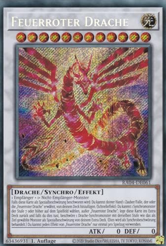 RA04-DE061 - Feuerroter Drache - Secret Rare - Deutsch - 1. Auflage - Quarter Century Stampede von LMS Trading