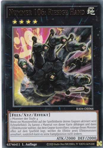RA04-DE066 - Nummer 106: Riesige Hand - Ultra Rare - Deutsch - 1. Auflage - Quarter Century Stampede RA04-DE066 - Nummer 106: Riesige Hand - Ultra Rare - Deutsch - 1. Auflage - Quarter Century Stampede von LMS Trading
