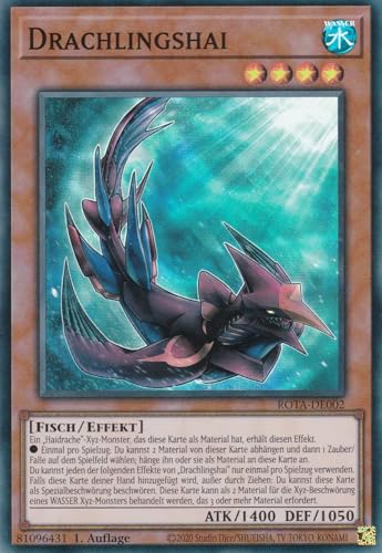 ROTA-DE002 - Drachlingshai - Super Rare - Deutsch - 1. Auflage - Rage of The Abyss - mit LMS Trading Fieldcenter-Karte Yugioh von LMS Trading