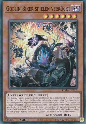 ROTA-DE012 - Goblin-Biker Spielen verrückt - Super Rare - Deutsch - 1. Auflage - Rage of The Abyss - mit LMS Trading Fieldcenter-Karte Yugioh von LMS Trading