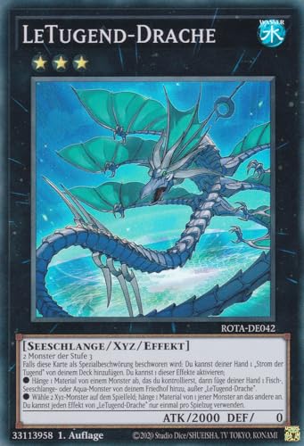 ROTA-DE042 - LeTugend-Drache - Super Rare - Deutsch - 1. Auflage - Rage of The Abyss - mit LMS Trading Fieldcenter-Karte Yugioh von LMS Trading