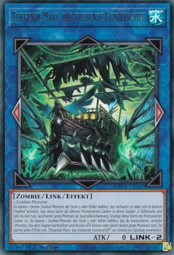 ROTA-DE047 - Fliegende Mary, das treibende Geisterschiff - Ultra Rare - Deutsch - 1. Auflage - Rage of The Abyss - mit LMS Trading Fieldcenter-Karte Yugioh von LMS Trading