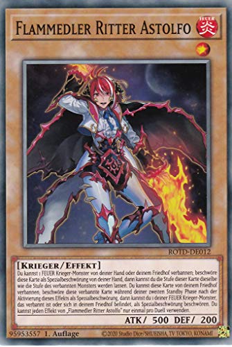 ROTD-DE012 - Flammedler Ritter Astolfo - Common - 1. Auflage - Deutsch - Rise of The Duelist - mit LMS Trading Fieldcenter-Karte Yugioh von LMS Trading