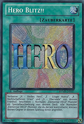 RYMP-DE027 - Hero Blitz!! - Secret Rare - Deutsch - Ra Yellow Mega Pack - mit LMS Trading Fieldcenter-Karte Yugioh von LMS Trading