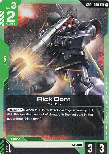 Rick Dom MS-09R - GD01-030 - Uncommon - Newtype Rising - Gundam TCG - Einzelkarte - Offiziell - Anime - mit LMS-Trading Karte Rick Dom MS-09R - GD01-030 - Uncommon - Newtype Rising - Gundam TCG - Einzelkarte - Offiziell - Anime - mit LMS-Trading Karte von LMS Trading