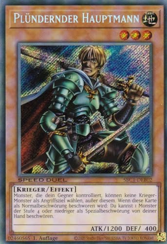 SBC1-DEB02 - Plündernder Hauptmann (V.2 - Secret Rare) - Secret Rare - 1. Auflage - DEUTSCH - Speed Duel: Streets of Battle City - mit LMS Trading Fieldcenter-Karte Yugioh von LMS Trading