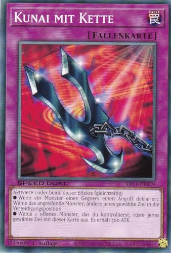 SBC1-DEB19 - Kunai mit Kette - Common - 1. Auflage - DEUTSCH - Speed Duel: Streets of Battle City - mit LMS Trading Fieldcenter-Karte Yugioh von LMS Trading