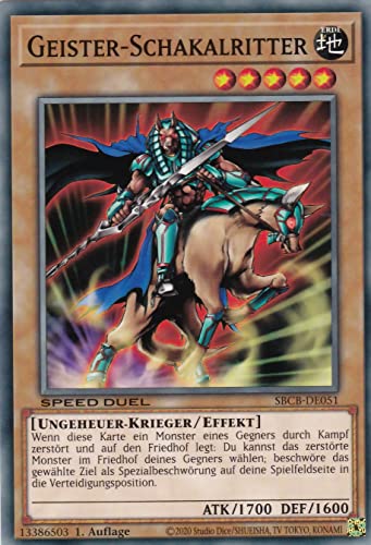 SBCB-DE051 - Geister-Schakalritter - Common - 1. Auflage - Deutsch - Speed Duel: Battle City Box - mit LMS Trading Fieldcenter-Karte Yugioh von LMS Trading