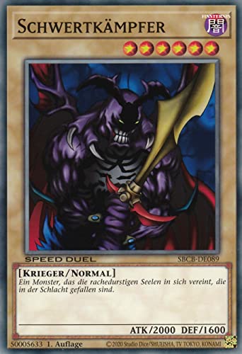 SBCB-DE089 - Schwertkämpfer - Common - 1. Auflage - Deutsch - Speed Duel: Battle City Box - mit LMS Trading Fieldcenter-Karte Yugioh von LMS Trading