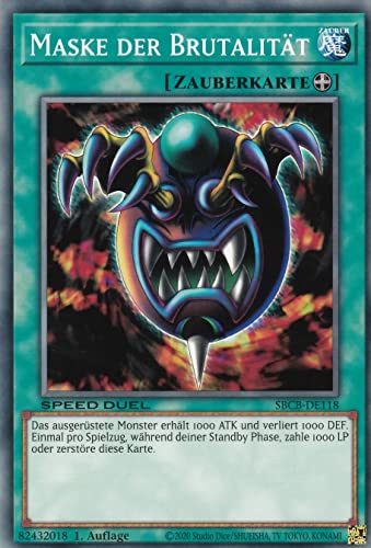 SBCB-DE118 - Maske der Brutalität - Common - 1. Auflage - Deutsch - Speed Duel: Battle City Box - mit LMS Trading Fieldcenter-Karte Yugioh SBCB-DE118 - Maske der Brutalität - Common - 1. Auflage - Deutsch - Speed Duel: Battle City Box - mit LMS Trading Fieldcenter-Karte Yugioh von LMS Trading