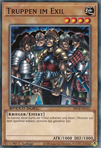 SBCB-DE151 - Truppen im Exil - Common - 1. Auflage - Deutsch - Speed Duel: Battle City Box - mit LMS Trading Fieldcenter-Karte Yugioh SBCB-DE151 - Truppen im Exil - Common - 1. Auflage - Deutsch - Speed Duel: Battle City Box - mit LMS Trading Fieldcenter-Karte Yugioh von LMS Trading