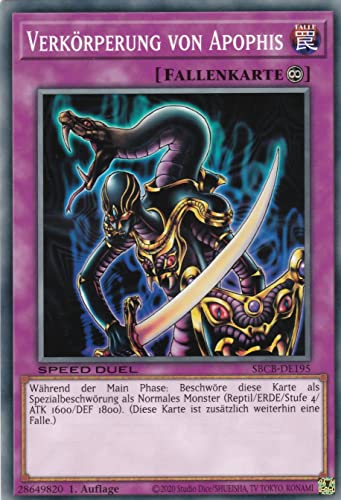 SBCB-DE195 - Verkörperung von Apophis - Common - 1. Auflage - Deutsch - Speed Duel: Battle City Box - mit LMS Trading Fieldcenter-Karte Yugioh SBCB-DE195 - Verkörperung von Apophis - Common - 1. Auflage - Deutsch - Speed Duel: Battle City Box - mit LMS Trading Fieldcenter-Karte Yugioh von LMS Trading