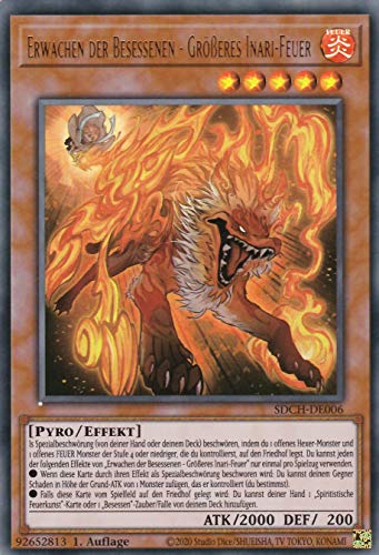 SDCH-DE006 - Erwachen der Besessenen - Größeres Inari-Feuer - Ultra Rare - 1. Auflage - Deutsch - Structure Deck: Spirit Charmers - mit LMS Trading Fieldcenter-Karte Yugioh SDCH-DE006 - Erwachen der Besessenen - Größeres Inari-Feuer - Ultra Rare - 1. Auflage - Deutsch - Structure Deck: Spirit Charmers - mit LMS Trading Fieldcenter-Karte Yugioh von LMS Trading