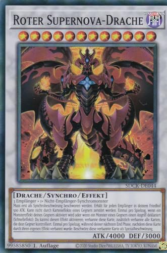 SDCK-DE044 - Roter Supernova-Drache - Super Rare - 1. Auflage - DEUTSCH - Structure Deck: Crimson King - mit LMS Trading Fieldcenter-Karte Yugioh SDCK-DE044 - Roter Supernova-Drache - Super Rare - 1. Auflage - DEUTSCH - Structure Deck: Crimson King - mit LMS Trading Fieldcenter-Karte Yugioh von LMS Trading