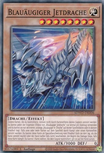 SDWD-DE006 - Blauäugiger Jetdrache - Common - Deutsch - 1. Auflage - Structure Deck: Blue Eyes White Destiny - mit LMS Trading Fieldcenter-Karte Yugioh von LMS Trading