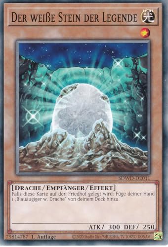 SDWD-DE011 - Der weiße Stein der Legende - Common - Deutsch - 1. Auflage - Structure Deck: Blue Eyes White Destiny - mit LMS Trading Fieldcenter-Karte Yugioh von LMS Trading