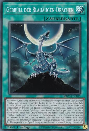 SDWD-DE019 - Gebrüll der Blauaugen-Drachen - Super Rare - Deutsch - 1. Auflage - Structure Deck: Blue Eyes White Destiny - mit LMS Trading Fieldcenter-Karte Yugioh von LMS Trading