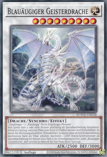 SDWD-DE038 - Blauäugiger Geisterdrache - Common - Deutsch - 1. Auflage - Structure Deck: Blue Eyes White Destiny - mit LMS Trading Fieldcenter-Karte Yugioh von LMS Trading