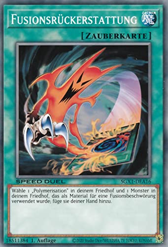 SGX1-DEA16 - Fusionsrückerstattung - Common - 1. Auflage - Deutsch - Speed Duel GX: Duel Academy Box - mit LMS Trading Fieldcenter-Karte Yugioh SGX1-DEA16 - Fusionsrückerstattung - Common - 1. Auflage - Deutsch - Speed Duel GX: Duel Academy Box - mit LMS Trading Fieldcenter-Karte Yugioh von LMS Trading