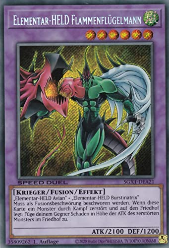 SGX1-DEA21 - Elementar-HELD Flammenflügelmann - Secret Rare - Deutsch - Speed Duel GX: Duel Academy Box - mit LMS Trading Fieldcenter-Karte Yugioh SGX1-DEA21 - Elementar-HELD Flammenflügelmann - Secret Rare - Deutsch - Speed Duel GX: Duel Academy Box - mit LMS Trading Fieldcenter-Karte Yugioh von LMS Trading