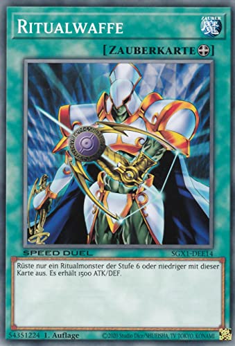 SGX1-DEE14 - Ritualwaffe - Common - 1. Auflage - Deutsch - Speed Duel GX: Duel Academy Box - mit LMS Trading Fieldcenter-Karte Yugioh von LMS Trading