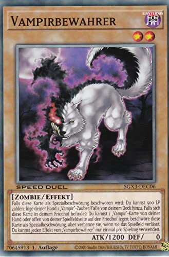 SGX3-DEC06 - Vampirbewahrer - Common - 1. Auflage - Deutsch - Speed Duel GX: Duelists of Shadows - mit LMS Trading Fieldcenter-Karte Yugioh von LMS Trading