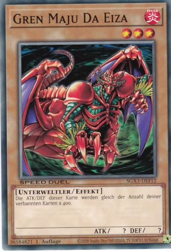 SGX3-DEF12 - Gren Maju Da Eiza - Common - 1. Auflage - Deutsch - Speed Duel GX: Duelists of Shadows - mit LMS Trading Fieldcenter-Karte Yugioh SGX3-DEF12 - Gren Maju Da Eiza - Common - 1. Auflage - Deutsch - Speed Duel GX: Duelists of Shadows - mit LMS Trading Fieldcenter-Karte Yugioh von LMS Trading