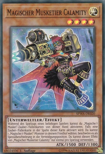 SPWA-DE020 - Magischer Musketier Calamity - Super Rare - 1. Auflage - Deutsch - Spirit Warriors - mit LMS Trading Fieldcenter-Karte Yugioh von LMS Trading