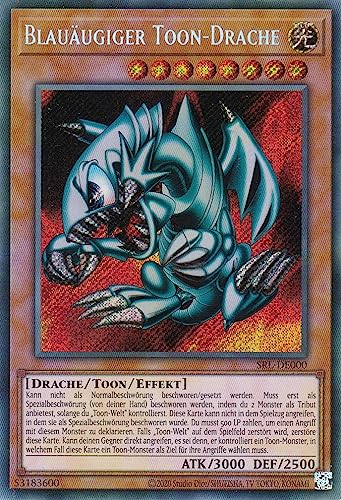 SRL-DE000 - Blauäugiger Toon-Drache - Secret Rare - Reprint - Deutsch - Spell Ruler (25th Anniversary Edition) - mit LMS Trading Fieldcenter-Karte Yugioh von LMS Trading