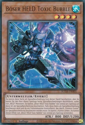 SUDA-DE001 - Böser HELD Toxic Bubble - Ultra Rare - Deutsch - 1. Auflage - Supreme Darkness - mit LMS Trading Fieldcenter-Karte Yugioh von LMS Trading