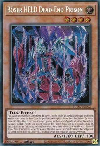 SUDA-DE002 - Böser HELD Dead-End Prison - Secret Rare - Deutsch - 1. Auflage - Supreme Darkness - mit LMS Trading Fieldcenter-Karte Yugioh von LMS Trading