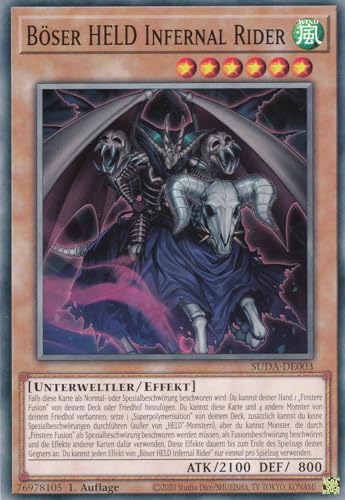 SUDA-DE003 - Böser HELD Infernal Rider - Common - Deutsch - 1. Auflage - Supreme Darkness - mit LMS Trading Fieldcenter-Karte Yugioh von LMS Trading