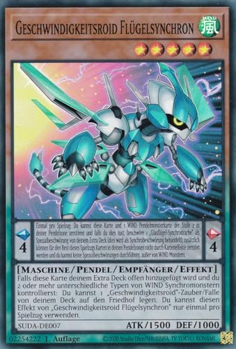 SUDA-DE007 - Geschwindkeitsroid Flügelsnchron - Super Rare - Deutsch - 1. Auflage - Supreme Darkness - mit LMS Trading Fieldcenter-Karte Yugioh von LMS Trading