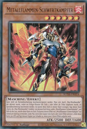 SUDA-DE014 - Metallflammen - Schwertkämpfer - Ultra Rare - Deutsch - 1. Auflage - Supreme Darkness - mit LMS Trading Fieldcenter-Karte Yugioh von LMS Trading