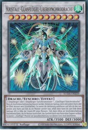 SUDA-DE039 - Kristall Glasflügel Übersynchrodrache - Ultra Rare - Deutsch - 1. Auflage - Supreme Darkness - mit LMS Trading Fieldcenter-Karte Yugioh von LMS Trading