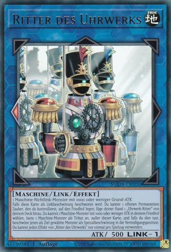 SUDA-DE050 - Ritter des Uhrwerks - Ultra Rare - Deutsch - 1. Auflage - Supreme Darkness - mit LMS Trading Fieldcenter-Karte Yugioh von LMS Trading