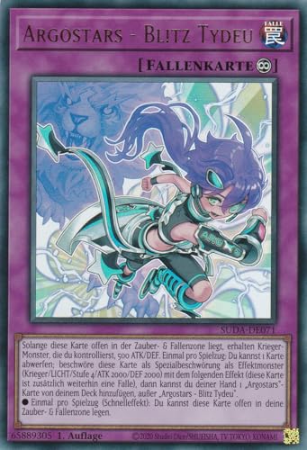 SUDA-DE071 - Argostars Blitz Tydeu - Ultra Rare - Deutsch - 1. Auflage - Supreme Darkness - mit LMS Trading Fieldcenter-Karte Yugioh von LMS Trading