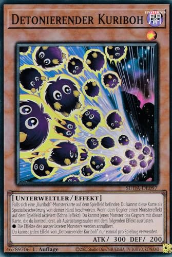 SUDA-DE097 - Detonierender Kuriboh - Super Rare - Deutsch - 1. Auflage - Supreme Darkness - mit LMS Trading Fieldcenter-Karte Yugioh von LMS Trading