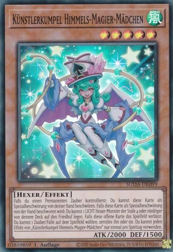 SUDA-DE099 - Künsterkumpel Himmels Magier Mädchen - Super Rare - Deutsch - 1. Auflage - Supreme Darkness - mit LMS Trading Fieldcenter-Karte Yugioh von LMS Trading