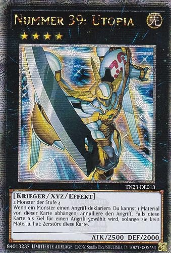 TN23-DE013 - Nummer 39: Utopia - Quarter Century Secret Rare - Deutsch - Limitierte Auflage - 25th Anniversary Tin: Dueling Heroes Einzelkarten - mit LMS Trading Fieldcenter-Karte von LMS Trading