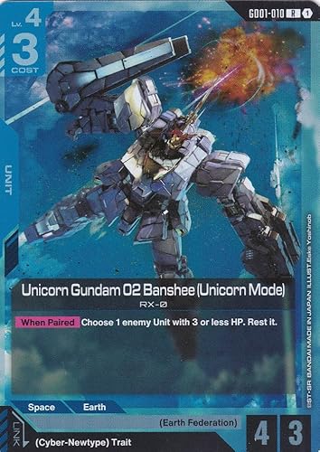 Unicorn Gundam 02 Banshee (Unicorn Mode) - GD01-010 - Rare - Newtype Rising - Gundam TCG - Einzelkarte - Offiziell - Anime - mit LMS-Trading Karte von LMS Trading